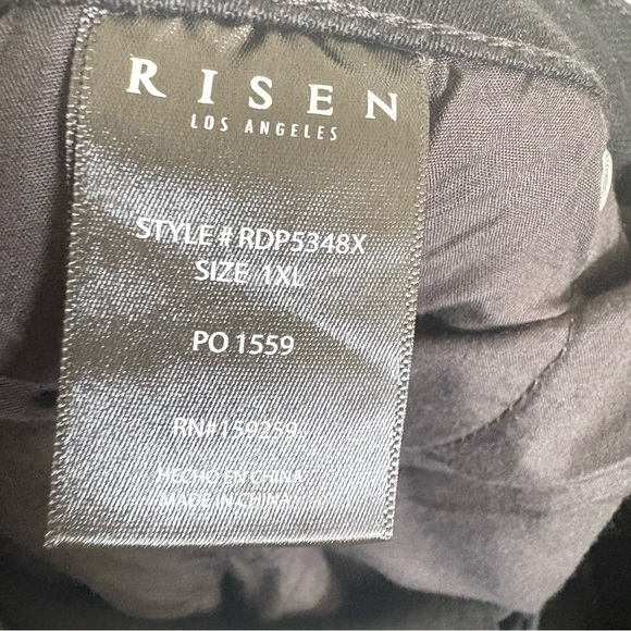 Risen Margo Rhinestone Embellished Mid Rise Crop Straight Jeans Chain Detail 1XL - Picture 9 of 10